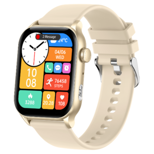 Alternative view of Smartwatch TWINKLER®, Ceas Inteligent Unisex, TKY-KR86, ecran AMOLED 1.952”, Rezoluție 410×502, Procesor Realtek 8763EWE, Lanternă LED, Aplicație FitCloudPro, Apeluri Bluetooth 5.2, Multiple monitorizări sănătate și moduri sport, Curea silicon, bej