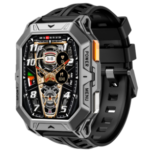 Smartwatch TWINKLER®, Ceas Inteligent Bărbătesc, TKY-S09, ecran AMOLED 2,13”, Rezoluție 470x502, Procesor Realtek 8763EWE-VP, Altimetru, Barometru, Tensiometru, Oximetru, Aplicație FitCloudPro, Apeluri Bluetooth 5.4, Multiple monitorizări sănătate și moduri sport, curea de silicon, negru