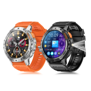 Alternative view of Smartwatch TWINKLER®, Ceas Inteligent Bărbătesc, TKY-K65, ecran AMOLED 1.43”, Lanternă LED, Rezoluție 466×466, Procesor Realtek 8763EWE-VP, Aplicație FitCloudPro, Apeluri Bluetooth 5.2, Multiple monitorizări sănătate și moduri sport, Curea silicon, orange