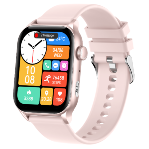 Alternative view of Smartwatch TWINKLER®, Ceas Inteligent Unisex, TKY-KR86, ecran AMOLED 1.952”, Rezoluție 410×502, Procesor Realtek 8763EWE, Lanternă LED, Aplicație FitCloudPro, Apeluri Bluetooth 5.2, Multiple monitorizări sănătate și moduri sport, Curea silicon, rose