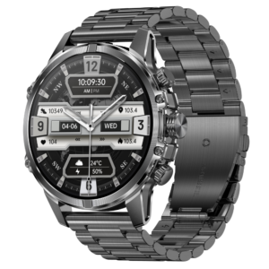 Smartwatch TWINKLER®, Ceas Inteligent Bărbătesc, TKY53, ecran AMOLED 1.75”, Rezoluție 466x466, Procesor Realtek 8773EWE-VP, Aplicație FitCloudPro, Apeluri Bluetooth 5.3, Multiple monitorizări sănătate și moduri sport, Notificări rețele sociale, Lanternă LED, Brățară metalică, negru