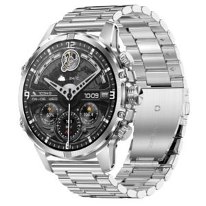 Smartwatch TWINKLER®, Ceas Inteligent Bărbătesc, TKY53, ecran AMOLED 1.75”, Rezoluție 466x466, Procesor Realtek 8773EWE-VP, Aplicație FitCloudPro, Apeluri Bluetooth 5.3, Multiple monitorizări sănătate și moduri sport, Notificări rețele sociale, Lanternă LED, Brățară inox, argintiu