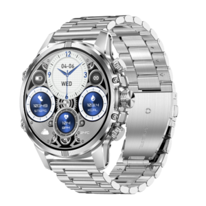 Alternative view of Smartwatch TWINKLER®, Ceas Inteligent Bărbătesc, TKY53, ecran AMOLED 1.75”, Rezoluție 466x466, Procesor Realtek 8773EWE-VP, Aplicație FitCloudPro, Apeluri Bluetooth 5.3, Multiple monitorizări sănătate și moduri sport, Notificări rețele sociale, Lanternă LED, Brățară inox, argintiu