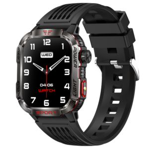 Smartwatch TWINKLER®, Ceas Inteligent Sportiv Unisex, TKY-M5, ecran IPS TFT 2,00”, Rezoluție 320×385, Procesor BT8959T6, Lanternă LED, Aplicație FitCloudPro, Apeluri Bluetooth 5.3, Busolă, Altimetru, Presiune atmosferică, Multiple monitorizări sănătate și moduri sport, Curea silicon, negru