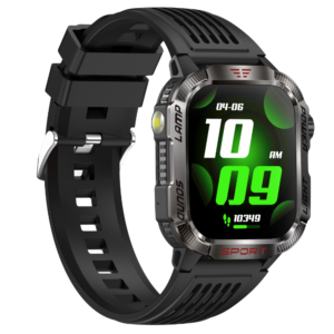 Alternative view of Smartwatch TWINKLER®, Ceas Inteligent Sportiv Unisex, TKY-M5, ecran IPS TFT 2,00”, Rezoluție 320×385, Procesor BT8959T6, Lanternă LED, Aplicație FitCloudPro, Apeluri Bluetooth 5.3, Busolă, Altimetru, Presiune atmosferică, Multiple monitorizări sănătate și moduri sport, Curea silicon, negru