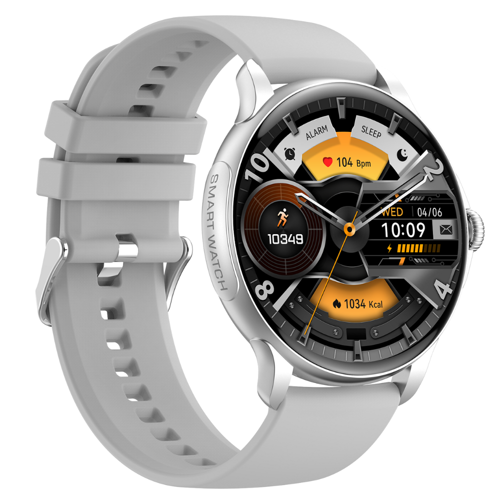 Smartwatch TWINKLER®, Ceas Inteligent Unisex, TKY-HK49, ecran AMOLED 1.43”, Rezoluție 466×466, Procesor JL7012A6S, Aplicație DaFit, Apeluri Bluetooth 5.3, Multiple monitorizări sănătate și moduri sport, Curea silicon, silver - imagine 2