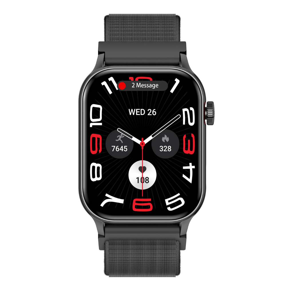 Smartwatch TWINKLER®, Ceas Inteligent Unisex, TKY-KR86, ecran AMOLED 1.952”, Rezoluție 410×502, Procesor Realtek 8763EWE, Lanternă LED, Aplicație FitCloudPro, Apeluri Bluetooth 5.2, Multiple monitorizări sănătate și moduri sport, Curea silicon, negru - imagine 2