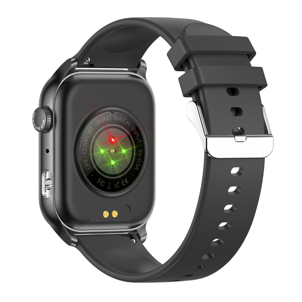 Smartwatch TWINKLER®, Ceas Inteligent Unisex, TKY-KR86, ecran AMOLED 1.952”, Rezoluție 410×502, Procesor Realtek 8763EWE, Lanternă LED, Aplicație FitCloudPro, Apeluri Bluetooth 5.2, Multiple monitorizări sănătate și moduri sport, Curea silicon, negru - imagine 3