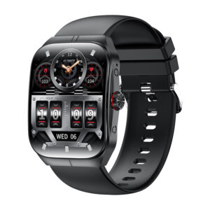 Ceas inteligent unisex, Smartwatch, IXIU®, HK80, ecran AMOLED 1.95", rezoluție 410x502, Procesor BLUETRUM AB5681G, NFC, Aplicație FitClourPro, Monitorizare sănătate și diverse moduri sport, negru