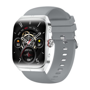 Ceas inteligent unisex, Smartwatch, IXIU®, HK80, ecran AMOLED 1.95", rezoluție 410x502, Procesor BLUETRUM AB5681G, NFC, Aplicație FitClourPro, Monitorizare sănătate și diverse moduri sport, culoare curea silver