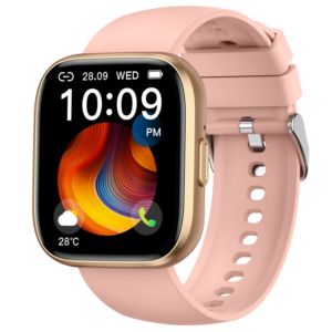 Smartwatch COOSTAR®, Ceas Inteligent Unisex, CR077-S07, ecran TFT 1,85”, Rezoluție 240x284, Procesor JL7012F6, Oximetru, Tensiometru, Aplicație DaFit, Apeluri Bluetooth 5.2, Multiple monitorizări sănătate și moduri sport, Brațară silicon rose
