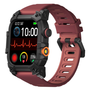 Smartwatch Ceas Inteligent, SF-S6, Ecran 2,01”, IPS HD, Rezoluție 240x296, Procesor Realtek 8763EWE de mare viteză, Bluetooth 5.2, Lanternă LED, Monitorizare GPS, Algoritm măsurare stres, Multiple monitorizări sănătate și moduri sport, Brațară silicon roșu