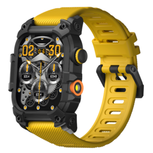 Smartwatch Ceas Inteligent, SF-S6, Ecran 2,01”, IPS HD, Rezoluție 240x296, Procesor Realtek 8763EWE de mare viteză, Bluetooth 5.2, Lanternă LED, Monitorizare GPS, Algoritm măsurare stres, Multiple monitorizări sănătate și moduri sport, Brațară silicon galben
