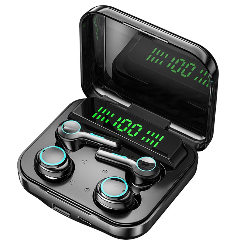 Căști duble (2 perechi) bluetooth wireless inteligente TWS-EM-M21, Bluetooth 5.3, afișaj LED, compatibilitate universală, IOS + Android, reducere zgomot, microfon integrat, control tactil - imagine 2