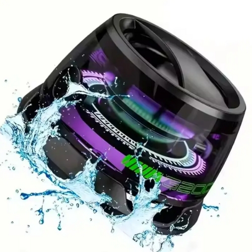 Boxă magnetică de buzunar (5,9 x 5,9 x 5,9 cm), mini Speaker cu Bluetooth 5.3, efecte duale de sunet sincronizate cu iluminarea RGB, încărcare USB, autonomie foarte mare - imagine 2