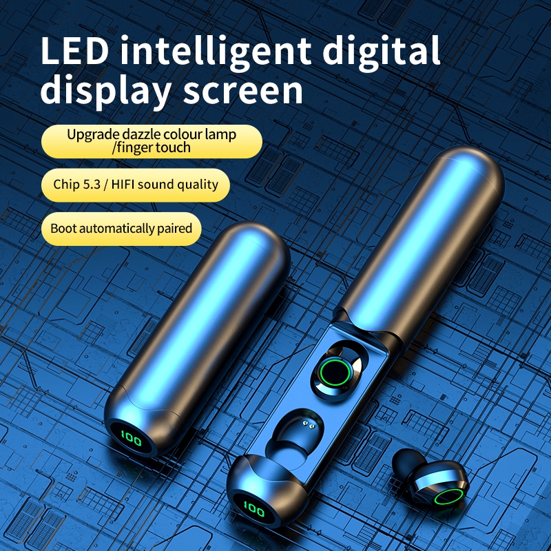 Căști wireless inteligente EM-BQ40, Bluetooth 5.3, afișaj LED, IOS + Android, HiFi, Auto-pairing - imagine 2