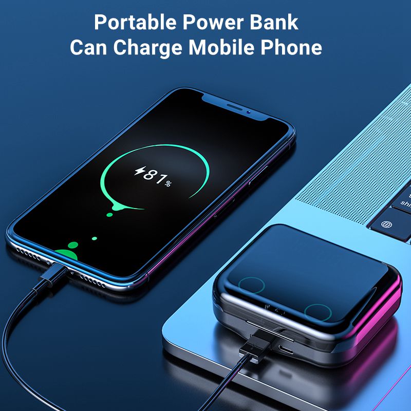 Căști duble (2 perechi) bluetooth wireless inteligente TWS-EM-M21, Bluetooth 5.3, afișaj LED, compatibilitate universală, IOS + Android, reducere zgomot, microfon integrat, control tactil - imagine 4