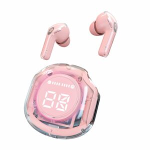 Căști bluetooth inteligente TWS-EM-AIR39, Bluetooth 5.3, afișaj LED, compatibilitate universală, IOS + Android, Latență 25 ms, culoare roz