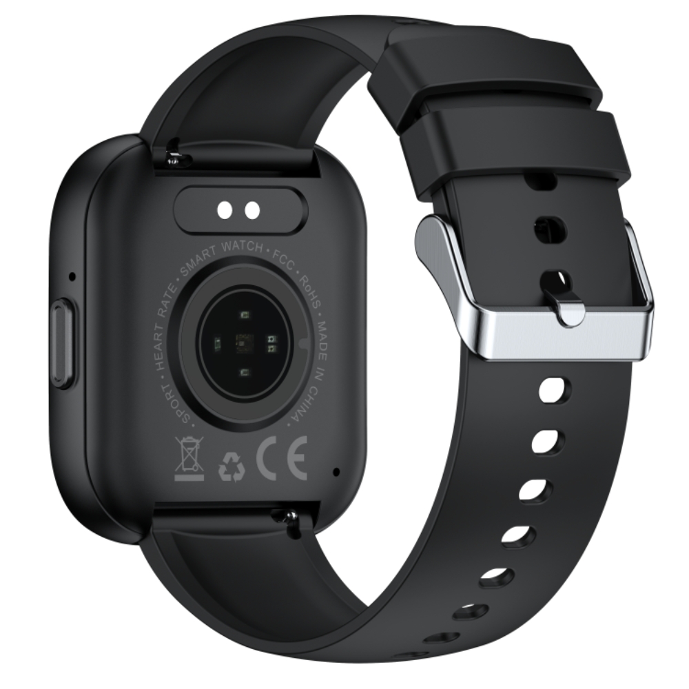 Smartwatch COOSTAR®, Ceas Inteligent Unisex, EM-CR077-BLACK, ecran TFT 1,85”, Rezoluție 240x284, Procesor JL7012F6, Oximetru, Tensiometru, Aplicație DaFit, Apeluri Bluetooth 5.2, Multiple monitorizări sănătate și moduri sport, Brațară silicon negru - imagine 2