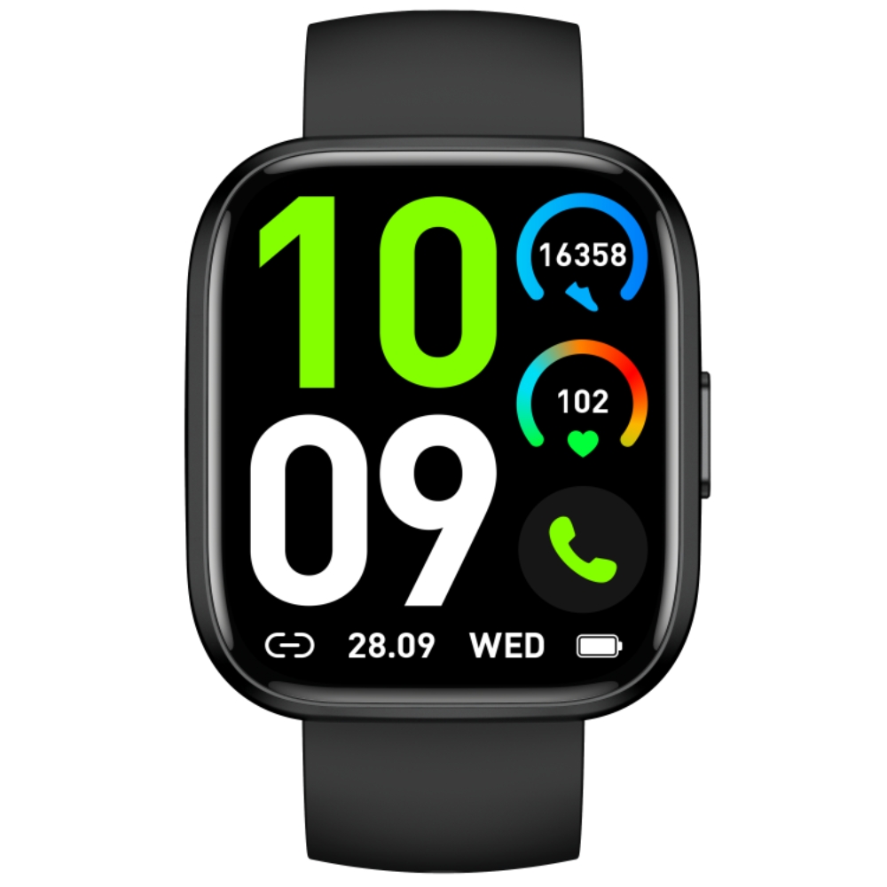 Smartwatch COOSTAR®, Ceas Inteligent Unisex, EM-CR077-BLACK, ecran TFT 1,85”, Rezoluție 240x284, Procesor JL7012F6, Oximetru, Tensiometru, Aplicație DaFit, Apeluri Bluetooth 5.2, Multiple monitorizări sănătate și moduri sport, Brațară silicon negru - imagine 3