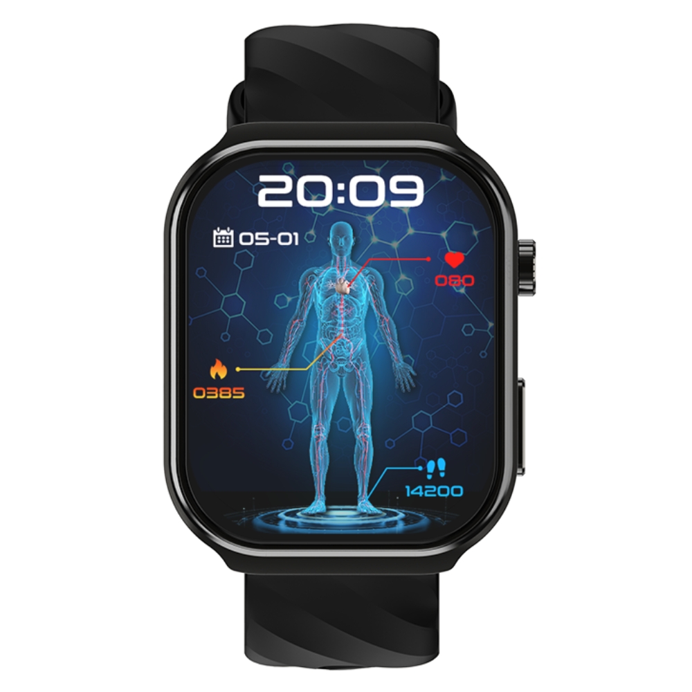 Smartwatch COOSTAR®, Ceas Inteligent Unisex, EM-CR030-BLACK, ecran TFT 2,2”, Rezoluție 320 x 386 px, Procesor JL7012F, Oximetru, Tensiometru, Aplicație FitCloud Pro, Apeluri Bluetooth 5.2, Multiple monitorizări sănătate și moduri sport, Brațară silicon negru - imagine 4
