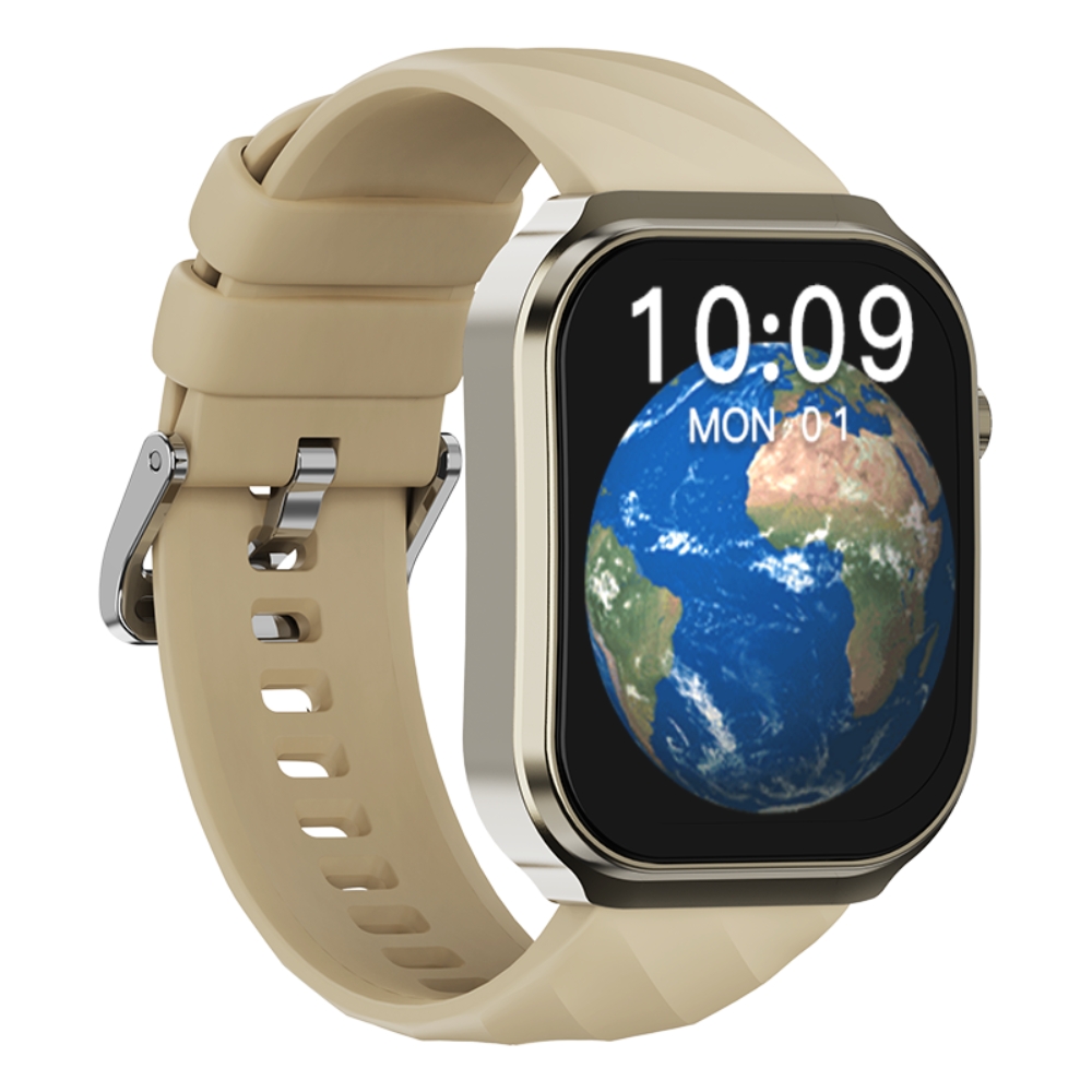 Smartwatch COOSTAR®, Ceas Inteligent Unisex, EM-CR030-BEIGE, ecran TFT 2,2”, Rezoluție 320 x 386 px, Procesor JL7012F, Oximetru, Tensiometru, Aplicație FitCloud Pro, Apeluri Bluetooth 5.2, Multiple monitorizări sănătate și moduri sport, Brațară silicon bej - imagine 2