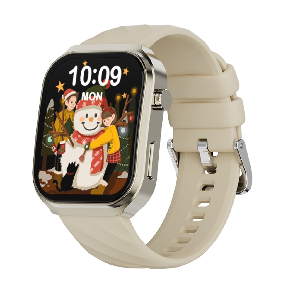 Smartwatch COOSTAR®, Ceas Inteligent Unisex, EM-CR030-BEIGE, ecran TFT 2,2”, Rezoluție 320 x 386 px, Procesor JL7012F, Oximetru, Tensiometru, Aplicație FitCloud Pro, Apeluri Bluetooth 5.2, Multiple monitorizări sănătate și moduri sport, Brațară silicon bej - imagine 4