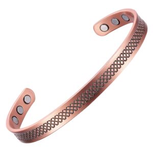 BRĂȚARĂ MAGNETICĂ TERAPEUTICĂ XTERRA DIN CUPRU PUR 99,99% CU 6 MAGNEȚI DE NEODIM | Model VS736
