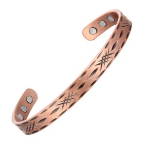 BRĂȚARĂ MAGNETICĂ TERAPEUTICĂ XTERRA DIN CUPRU PUR 99,99% CU 6 MAGNEȚI DE NEODIM | Model VS740