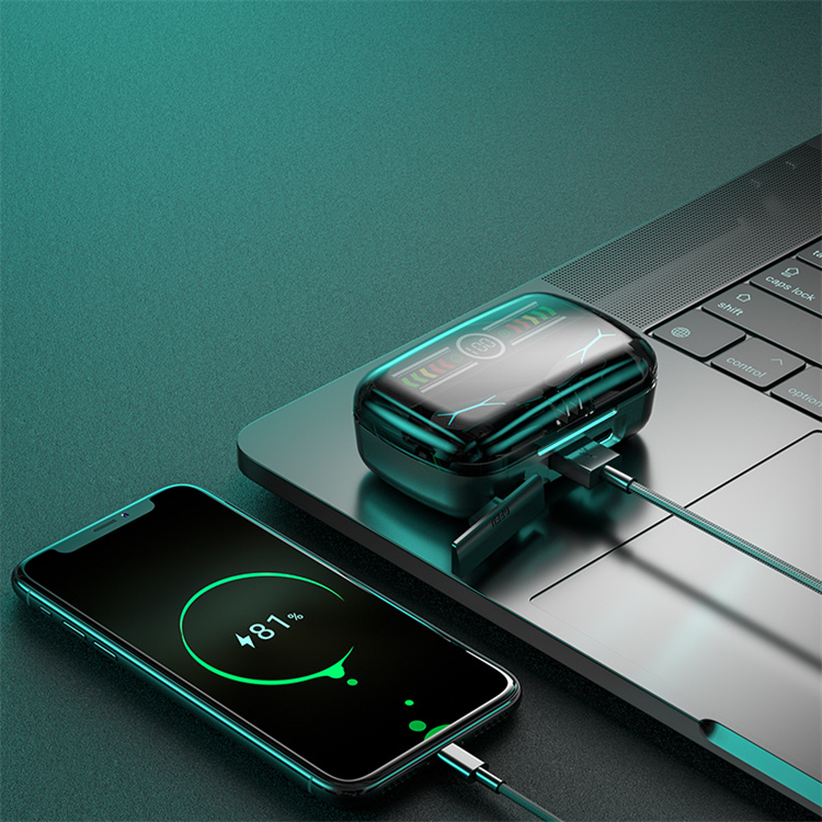 Căști wireless inteligente EM-M12, Ecran LED inteligent, Bluetooth 5.3, Sunet 360°, control tactil, IPX7, microfon HD integrat, funcție Power Bank, autonomie până la 180 h - imagine 5