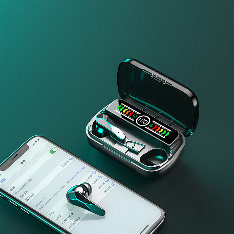 Căști wireless inteligente EM-M12, Ecran LED inteligent, Bluetooth 5.3, Sunet 360°, control tactil, IPX7, microfon HD integrat, funcție Power Bank, autonomie până la 180 h - imagine 8