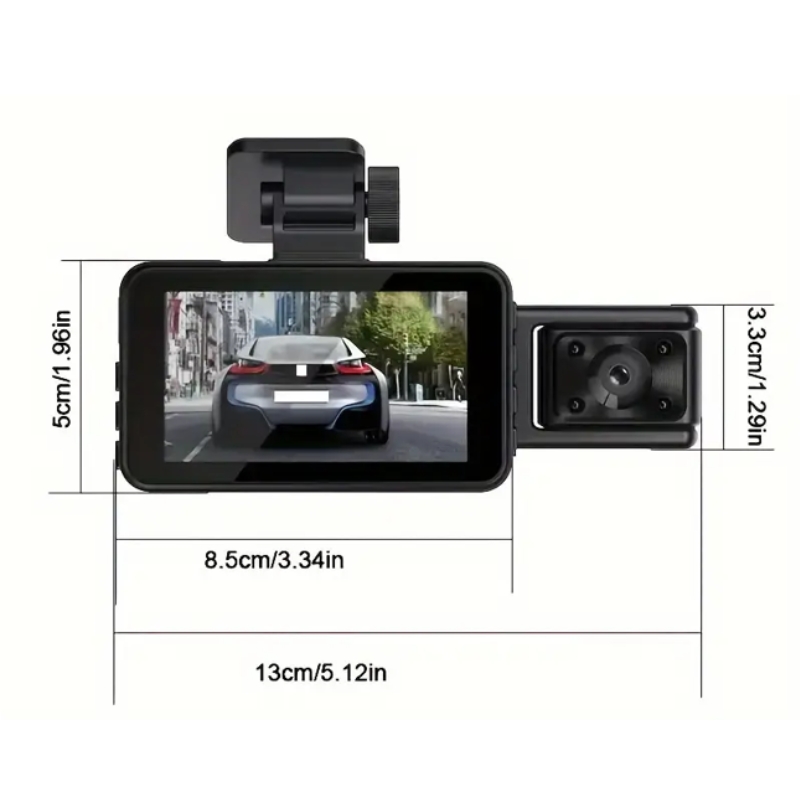Cameră video auto DVR, EM-S15, 3 lentile – vizibilitate completă, 1920x1080 px, Display 3.0 inch, Night Vision, WiFi - imagine 7