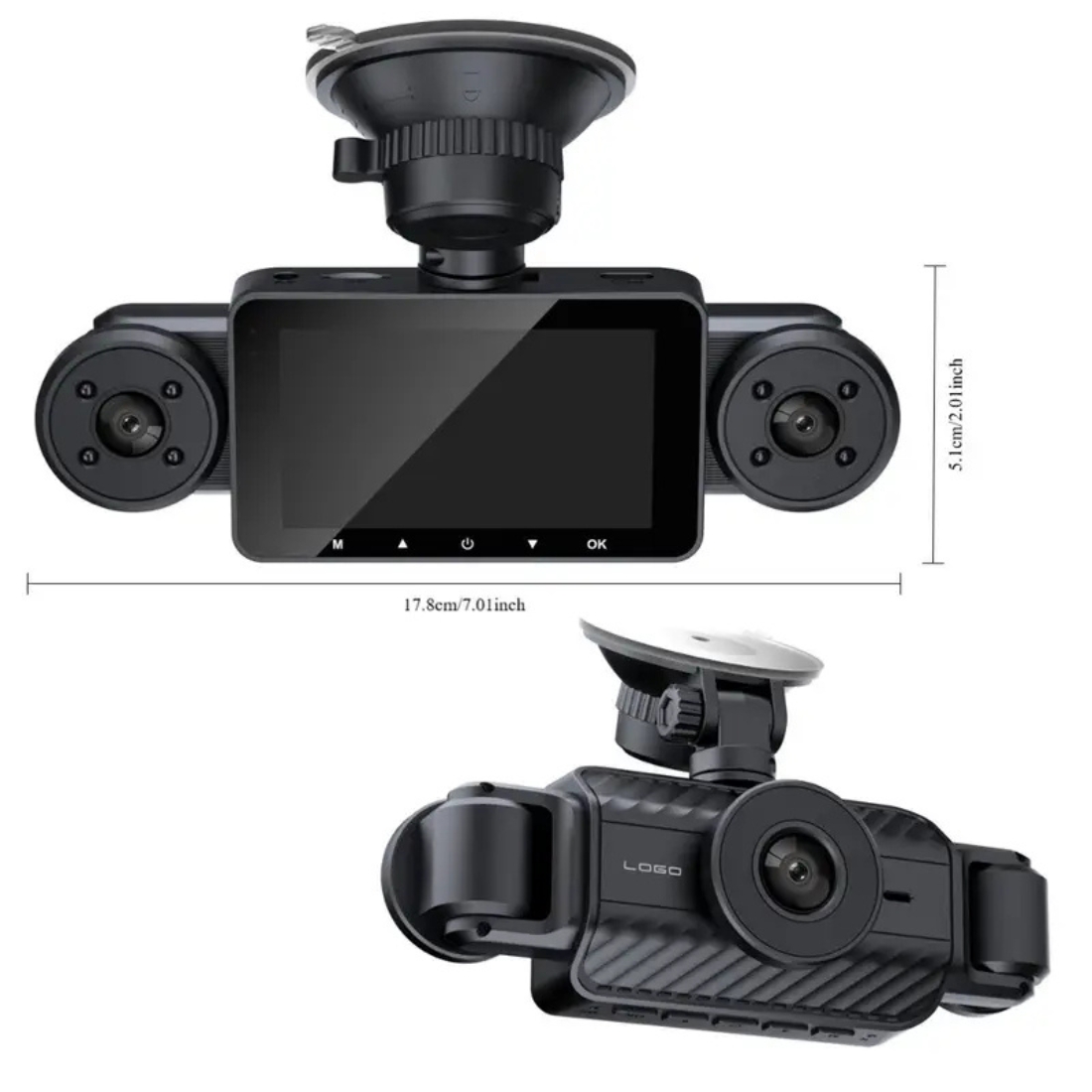 Cameră video auto DVR, EM-S21, 4 lentile – vizibilitate completă, 1920x1080 px, Display IPS 3 inch, Night Vision, WiFi - imagine 7