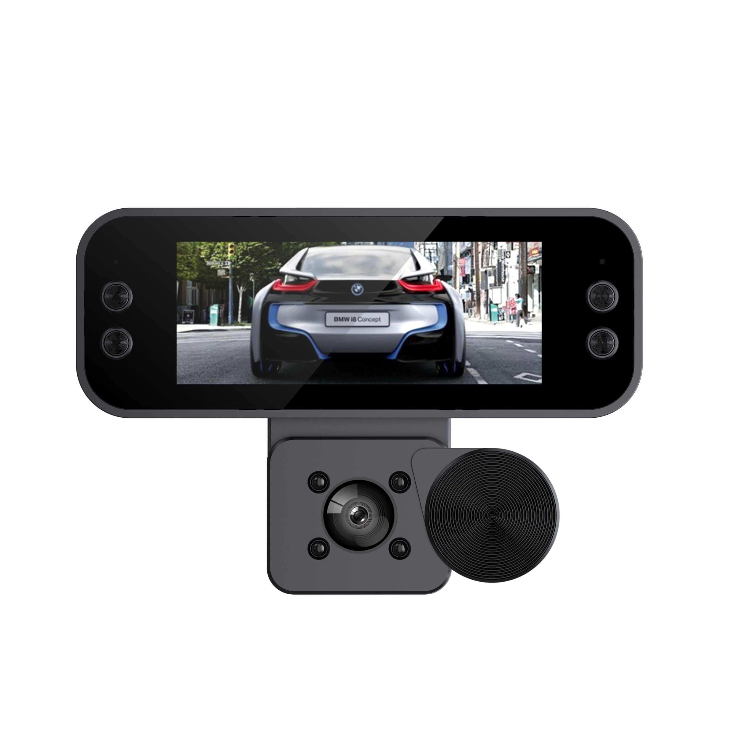 Cameră video auto DVR, EM-S5, 3 lentile – 360° vizibilitate completă, 1920x1080 px, Display 8 cm, Night Vision, WiFi - imagine 6