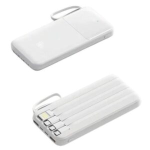 Baterie externă multifuncțională cu încărcare ultra rapidă 6 dispozitive simultan, 22,5W, 10000mAh, Afișaj digital, alb