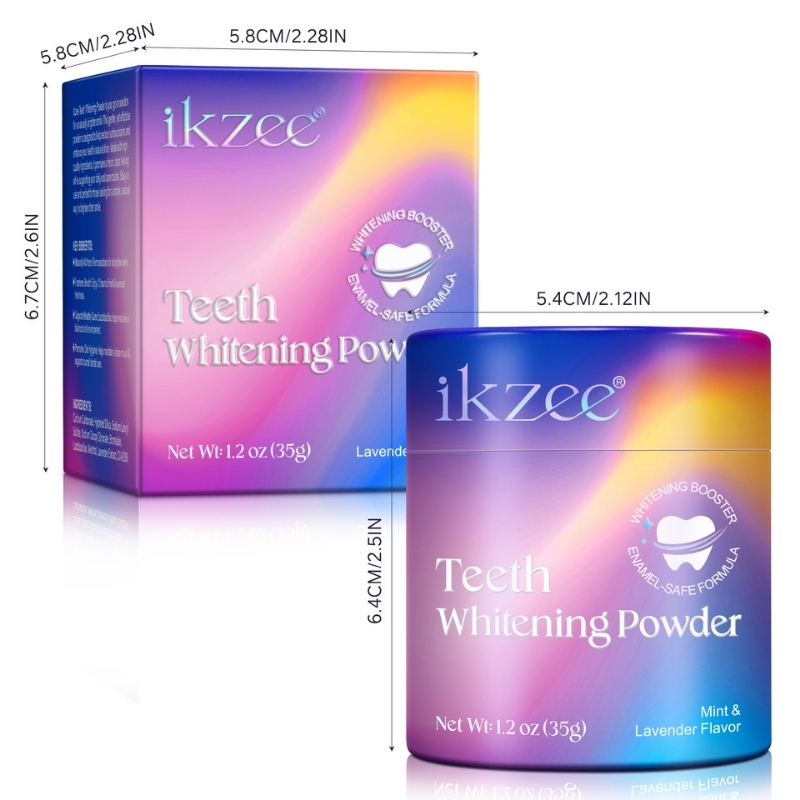 IKZEE – Pudră naturală pentru albirea dinților | Mentă & Lavandă | 35 gr - imagine 3