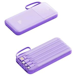 Baterie externă multifuncțională cu încărcare ultra rapidă 6 dispozitive simultan, 22,5W, 10000mAh, Afișaj digital, mov