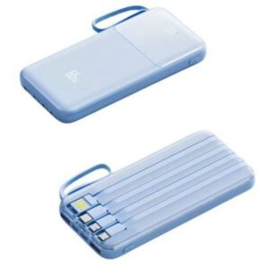 Baterie externă multifuncțională cu încărcare ultra rapidă 6 dispozitive simultan, 22,5W, 10000mAh, Afișaj digital, bleu