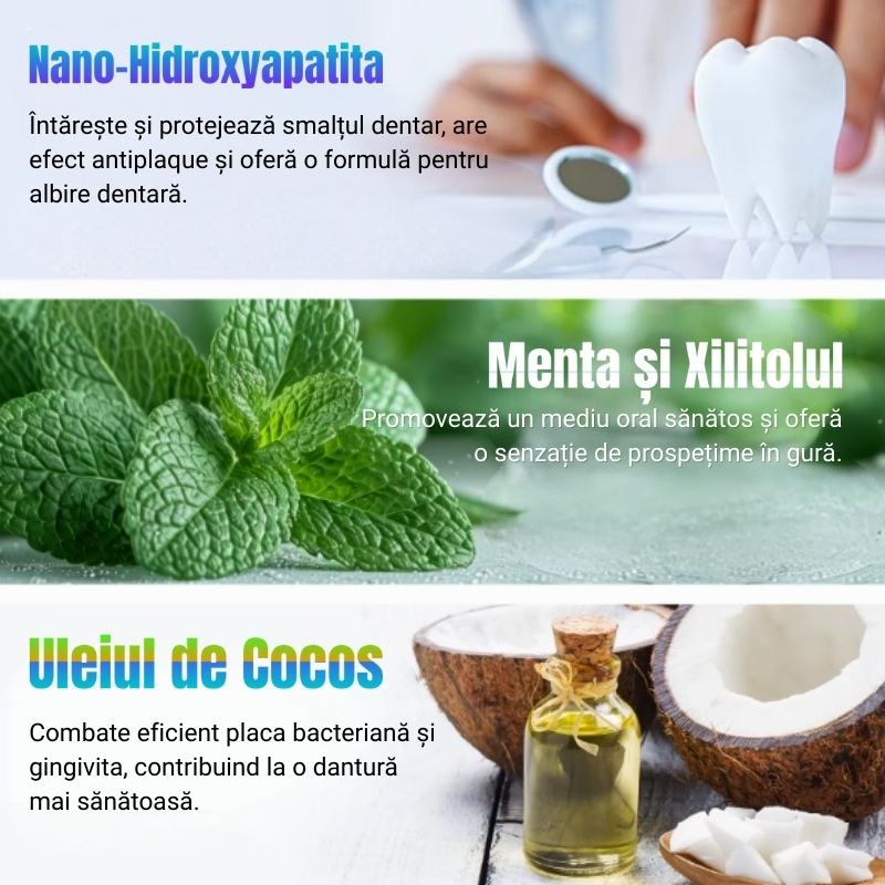 Tablete masticabile de pastă de dinți solidă cu Hidroxyapatită, 150 comprimate mentolate | Albire, protecție și prospețime în format inovator IKZEE® - imagine 4