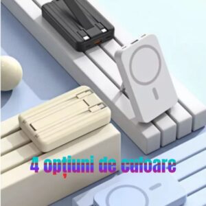 Alternative view of Baterie externă multifuncțională, Power Bank cu încărcare magnetică MagSafe rapidă 22,5W, 10000mAh, crem