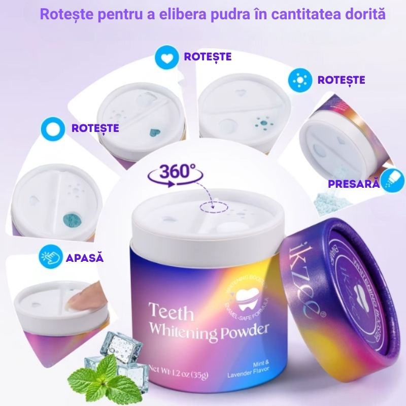 IKZEE – Pudră naturală pentru albirea dinților | Mentă & Lavandă | 35 gr - imagine 10