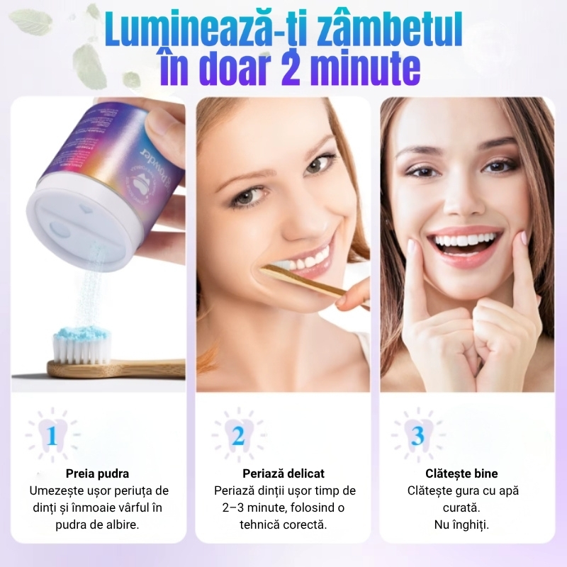 IKZEE – Pudră naturală pentru albirea dinților | Mentă & Lavandă | 35 gr - imagine 11
