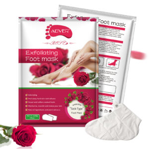 Șosete exfoliante, Mască pentru picioare cu Acid Hialuronic, Vitamina C și extract de Trandafiri | Exfoliere, Hidratare și Regenerare pentru picioare catifelate, ALIVER®