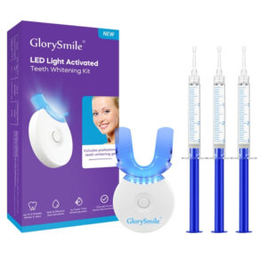 Kit de albire a dinților cu lumină LED albastră și 3 geluri – GlorySmile® | Albire profesională acasă, în doar 10 minute pe zi