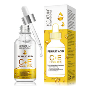 Ser facial anti-aging cu triplu impact, Acid Ferulic, Vitamina C + Vitamina E, pentru luminozitate și fermitate, 30 ml, SEFUDUN®