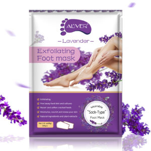 Șosete exfoliante, Mască pentru picioare cu Acid Hialuronic, Vitamina C și extract de Lavandă | Calmarea pielii și regenerare profundă pentru tălpi fine, ALIVER®