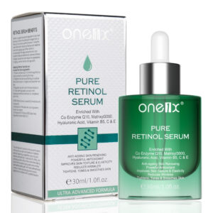 Ser facial cu Vitamina A, Coenzima Q10, Matrixyl 3000, Acid Hialuronic, Vitamina B5 - Anti‑îmbătrânire, Fermitate și Hidratare, 30 ml, ONE1X®