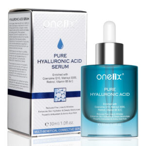 Ser facial cu Acid Hialuronic pur, Coenzima Q10, Matrixyl 3000, Acid Hialuronic, Vitamina B5 - Anti‑îmbătrânire, Fermitate și Hidratare, 30 ml, ONE1X®