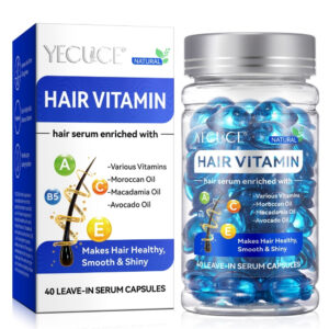 Capsule cu ulei de Argan, Avocado, Macadamia și Complex de Multivitamine, pentru tratarea părului deteriorat, 40 capsule, Yecuce®