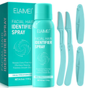 Spray facial + 4 lame pentru identificarea și îndepărtarea părului nedorit, 114 g, Culoare Turcoaz, ELAIMEI®